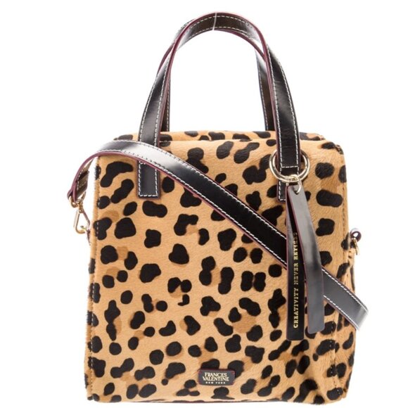 NWOT Frances Valentine Sabrina Satchel in Leopard Calf Hair RARE GORGEOUS! - Picture 3 of 7